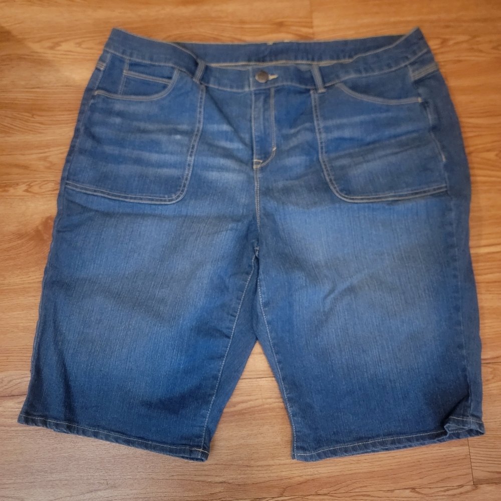 Riders By Lee Blue Denim Shorts Size 18W